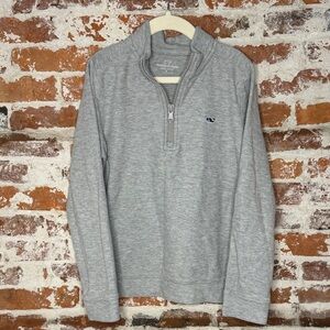 Vineyard Vines Boys 1/4 Zip Jersey Pullover Grey Size 7 100% cotton